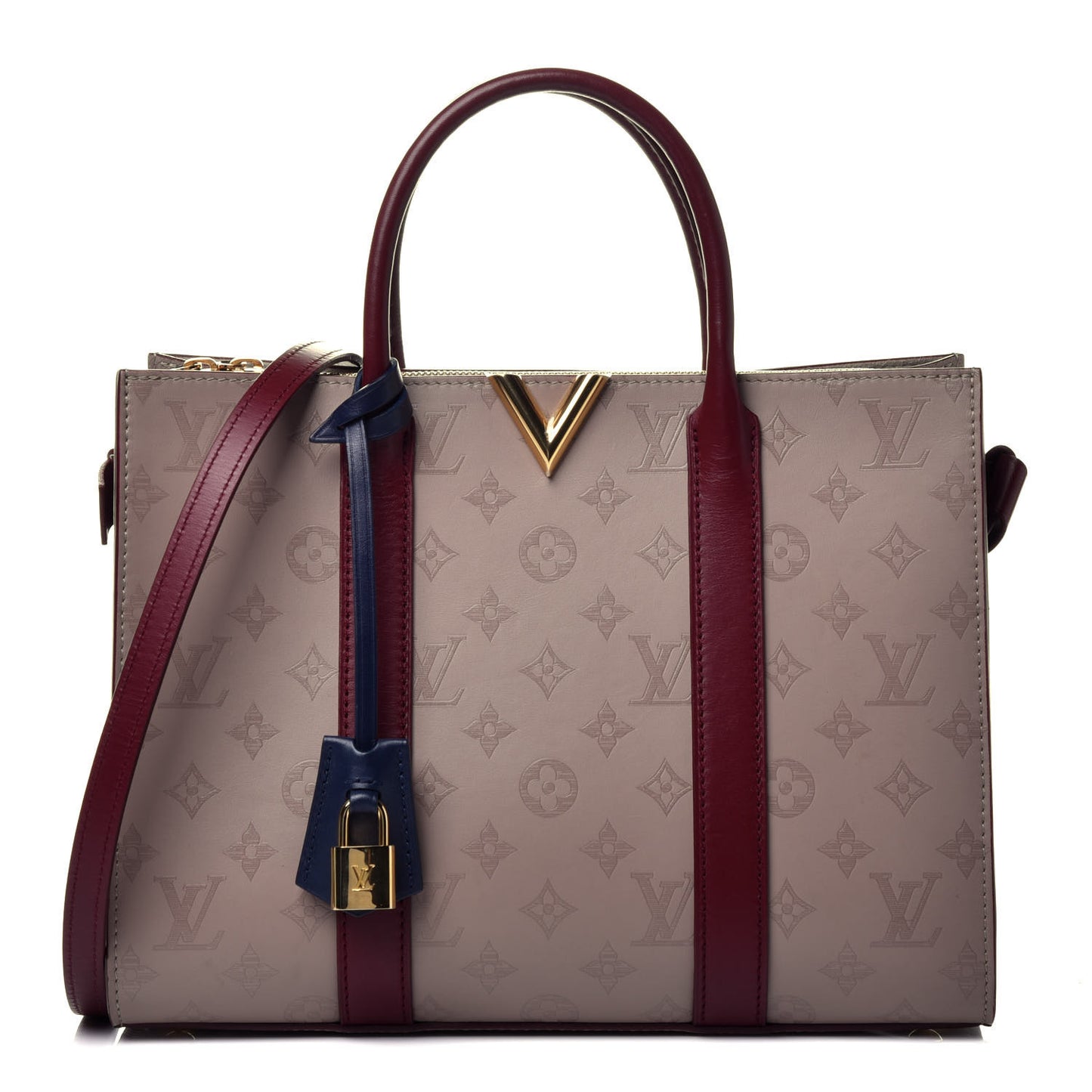 Monogram Cuir Plume Very Tote MM Mastic Raisin
