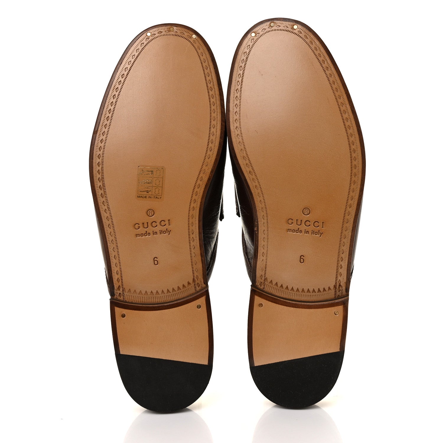 Gucci Goatskin Mens Horsebit Slippers 6 Brown 5 of 9