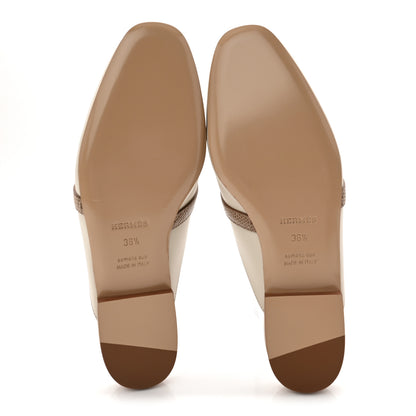 Hermes Shiny Lizard Calfskin Oz Mules 36.5 6 of 8