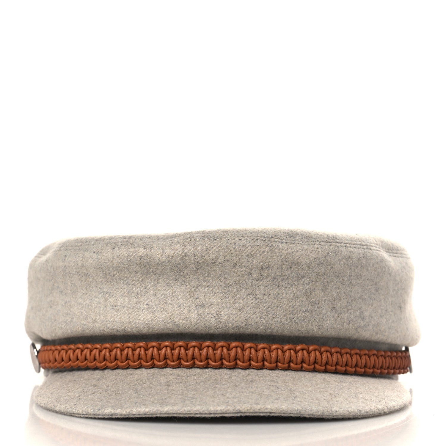 Hermes Cashmere Swift Womens Deauville Cap 56 Gris Flanelle Gold 2 of 8
