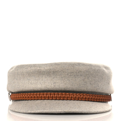 Hermes Cashmere Swift Womens Deauville Cap 56 Gris Flanelle Gold 2 of 8