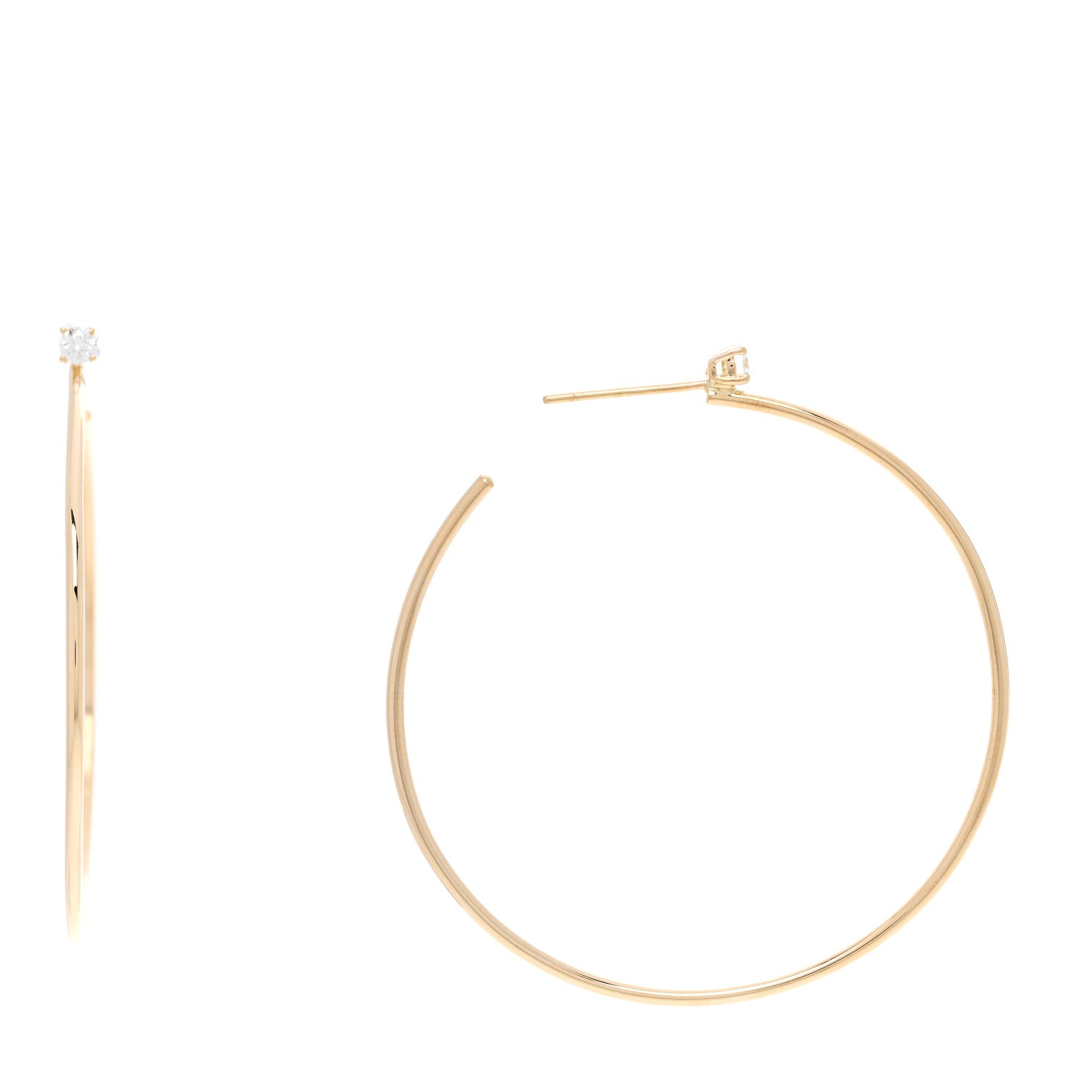 Anita Ko 18K Yellow Gold Diamond Bardot Hoop Earrings 1 of 4