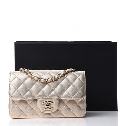 Chanel Metallic Lambskin Quilted Mini Rectangular Flap Gold 11 of 11