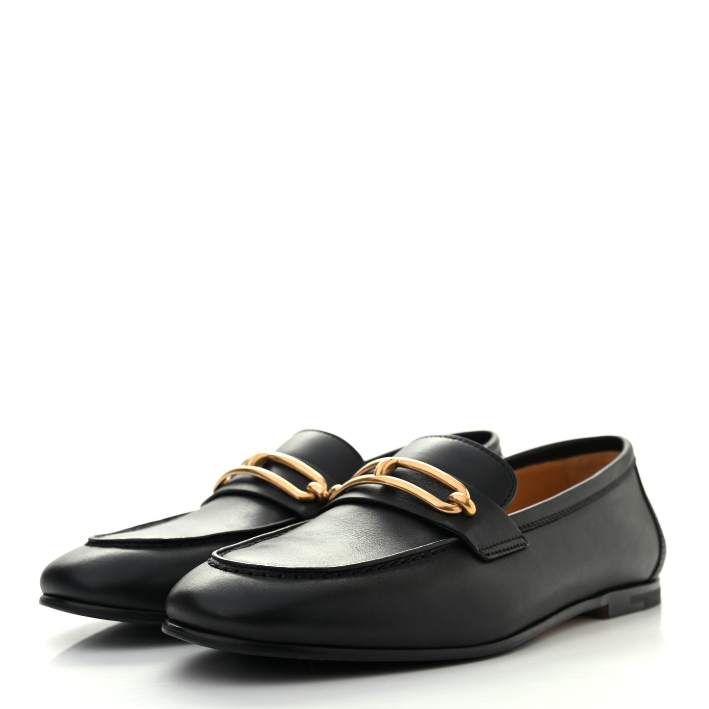 Calfskin Womens Colette Loafers 37 Black