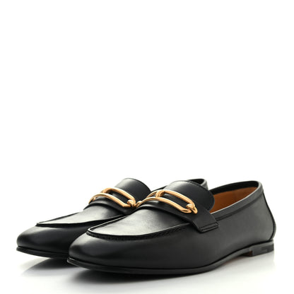 Hermes Calfskin Womens Colette Loafers 37 Black 3 of 10