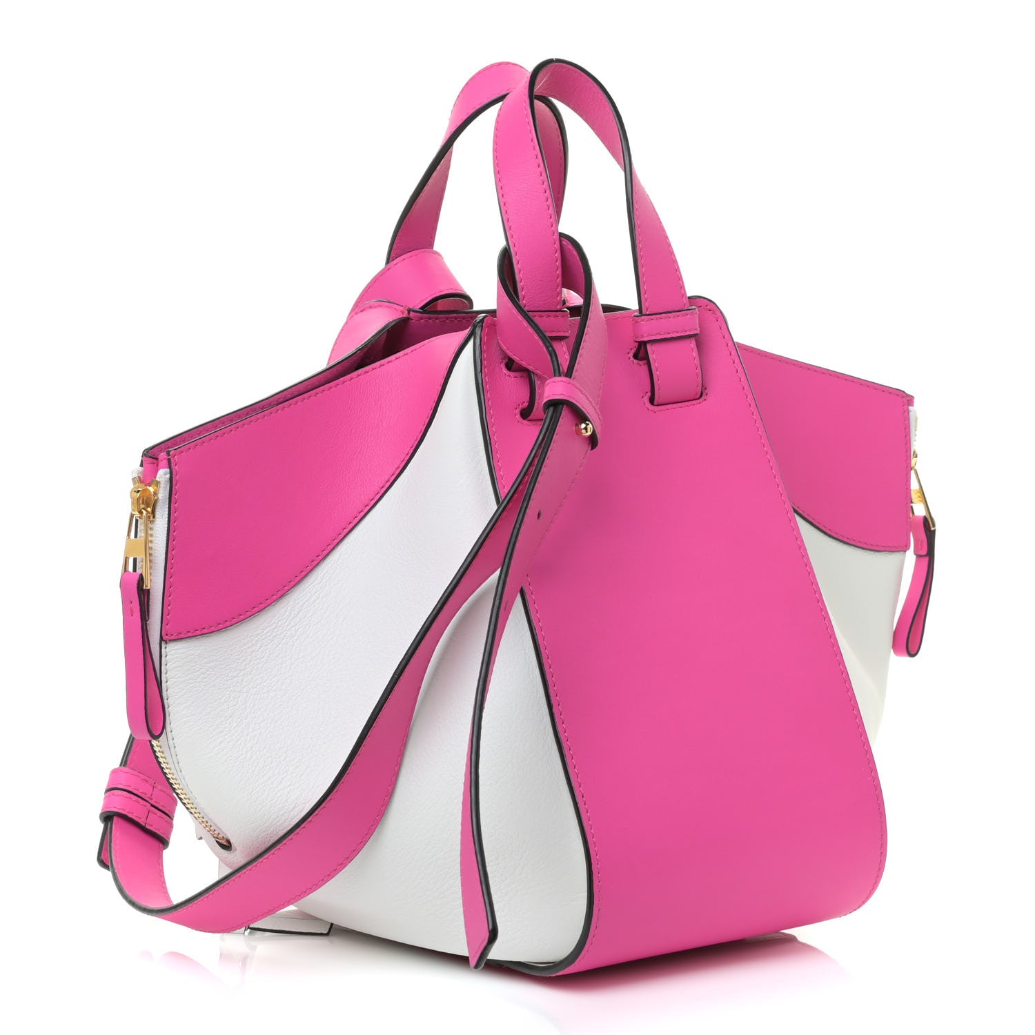 Loewe Calfskin Small Hammock Shoulder Bag Shocking Pink White 2 of 12
