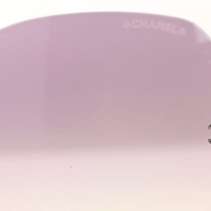 Chanel Titanium Polarized Rimless Square Sunglasses 4271-T Gold Pink 7 of 7