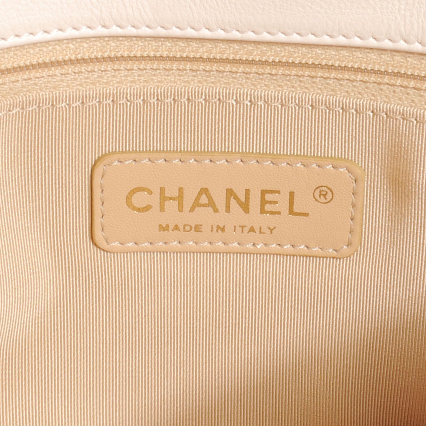 Calfskin CC Crown Medium Flap Dark White