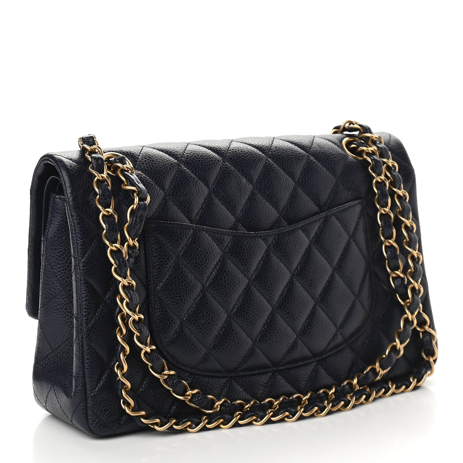 Chanel Caviar Quilted Medium Double Flap Navy 2 of 10