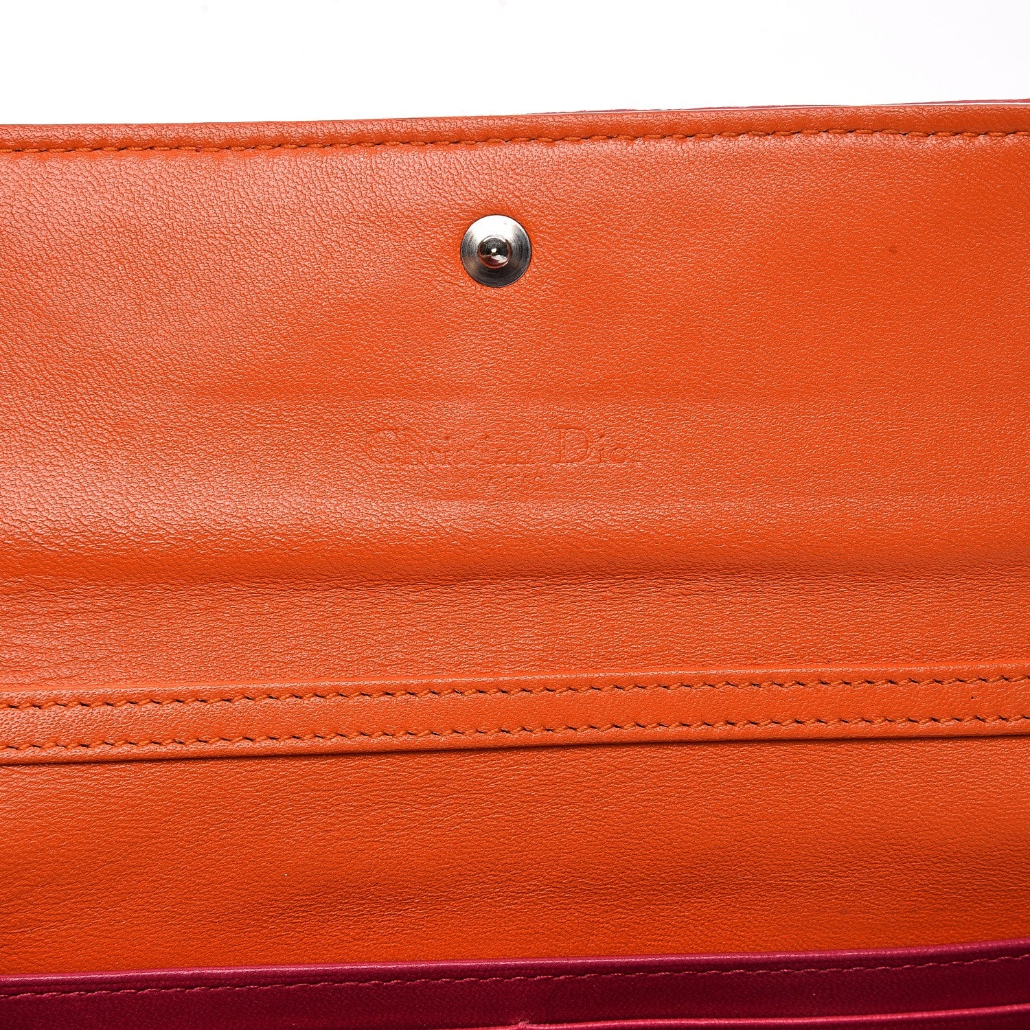 Christian Dior Lambskin Cannage Rendezvous Wallet Coral 6 of 10