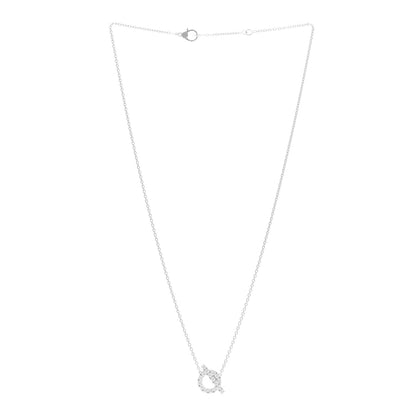 Hermes 18K White Gold Diamond Finesse Pendant Necklace 3 of 5