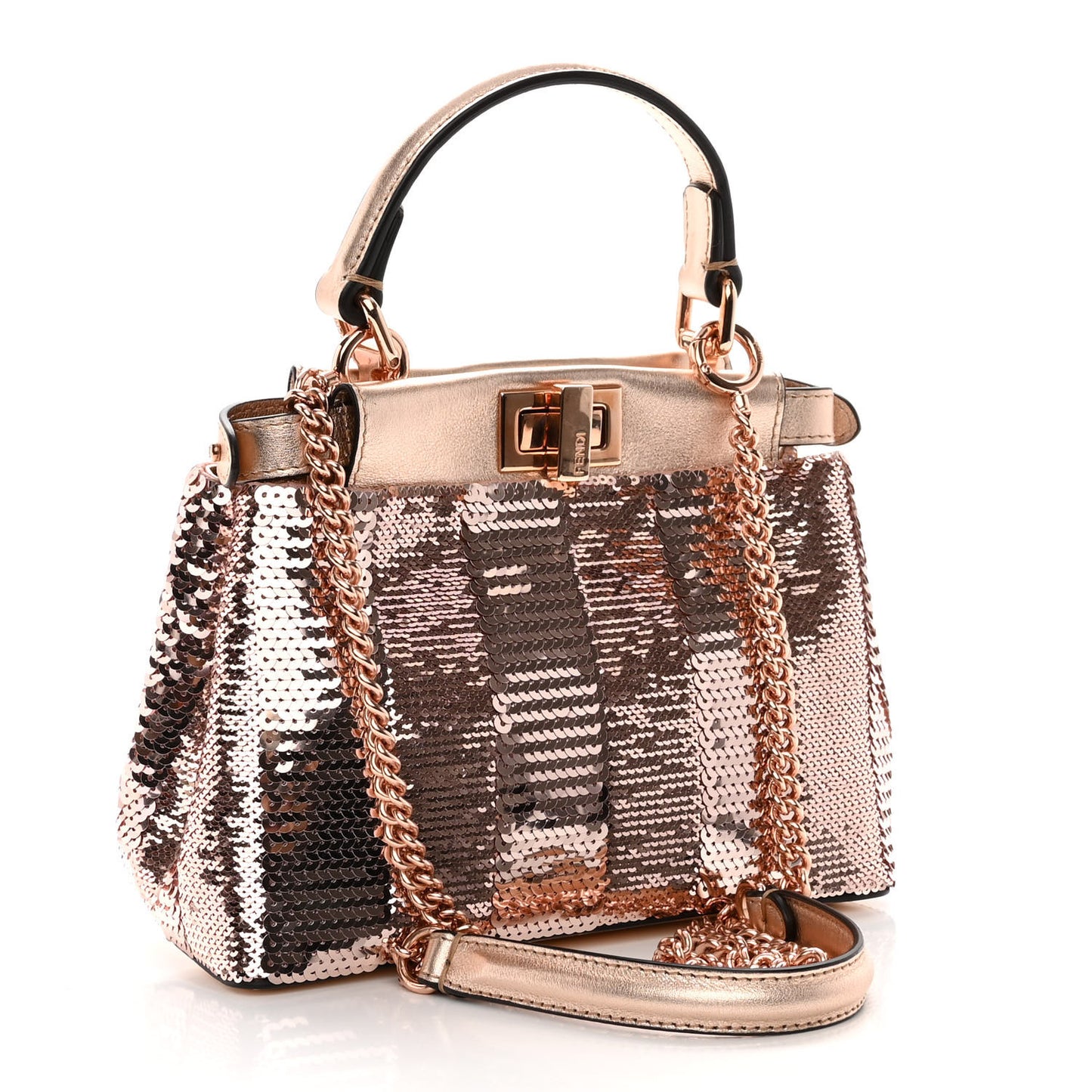 Sequin Metallic Nappa Pequin XS Peekaboo Iconic Satchel Rame