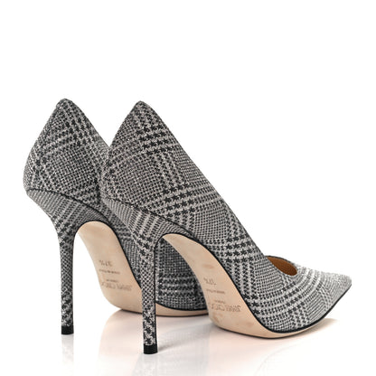 Jimmy Choo Prince Of Stars Glitter Fabric Love 100 Pumps 37.5 Silver 4 of 8