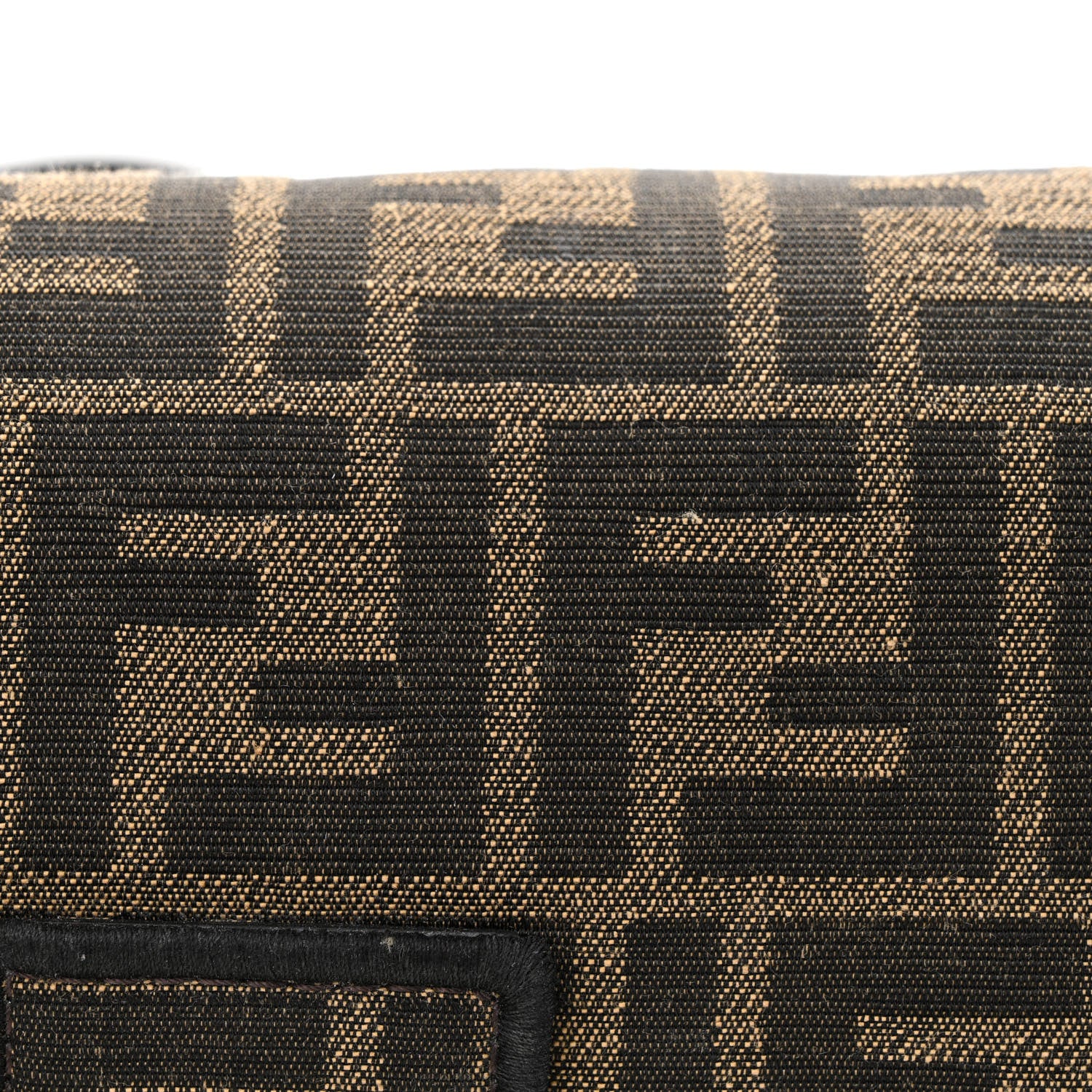 Fendi Fabric Jacquard FF 1974 Medium Baguette Tobacco Moro Black 11 of 12