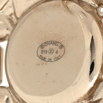 Chanel Pearl Crystal CC Round Earrings Gold 4 of 5