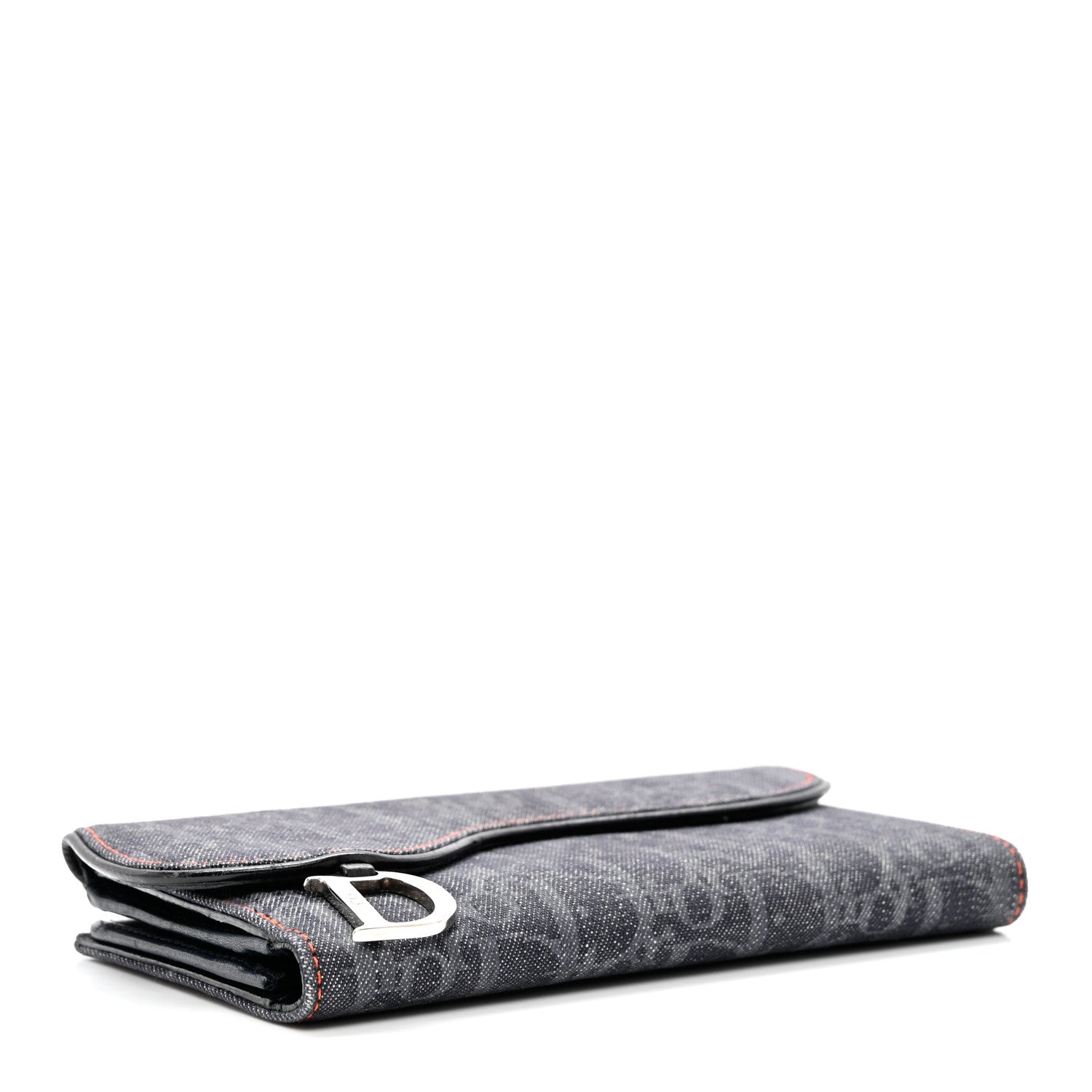 Christian Dior Denim Monogram Saddle Wallet Blue 4 of 9