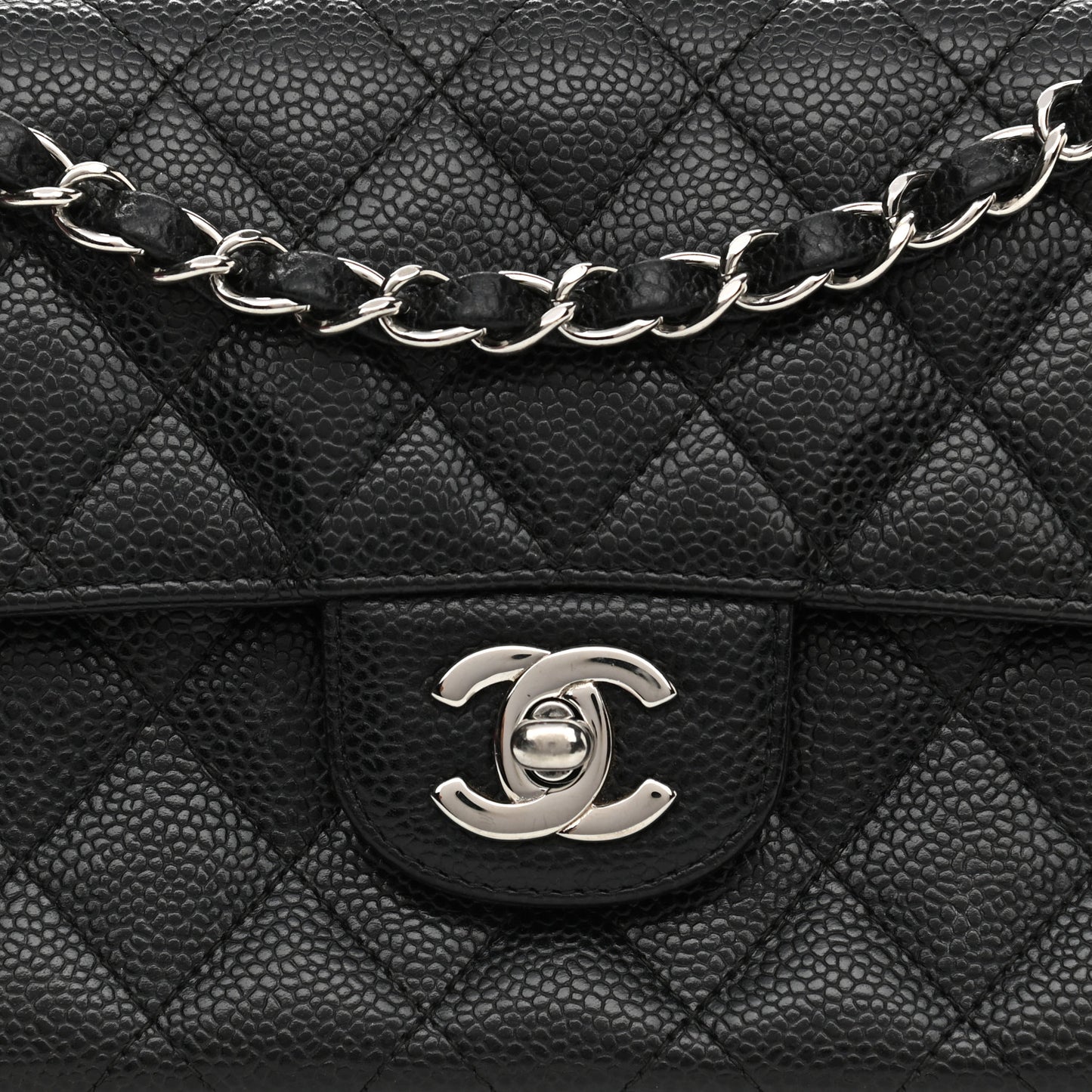 Caviar Quilted East West Flap Black