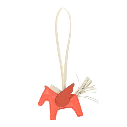 Hermes Milo Lambskin Grigri Rodeo Pegase Horse Bag Charm PM Orange Poppy Craie Terre Battue 1 of 4