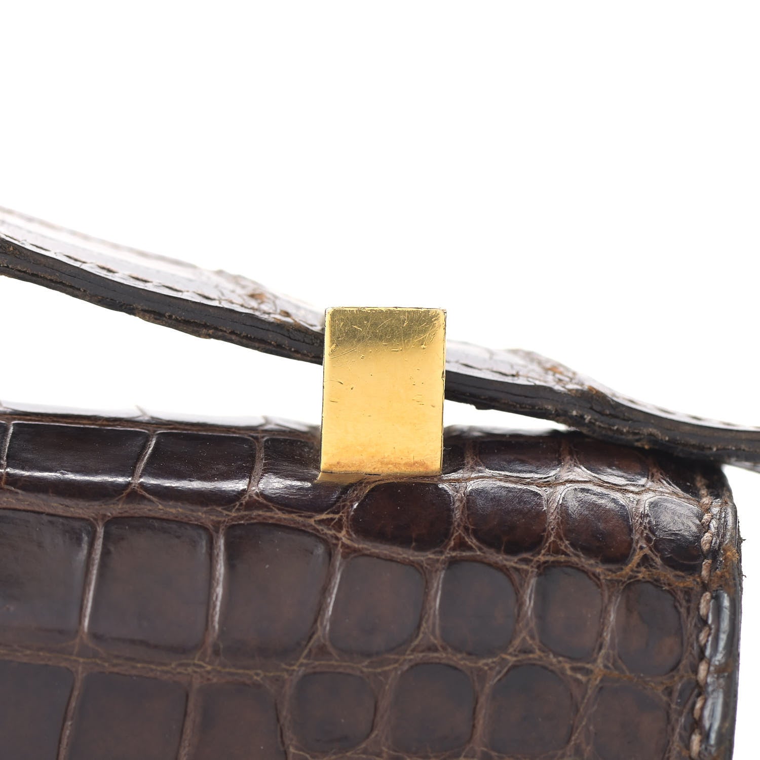 Hermes Shiny Porosus Crocodile Constance 23 Chocolate 14 of 31