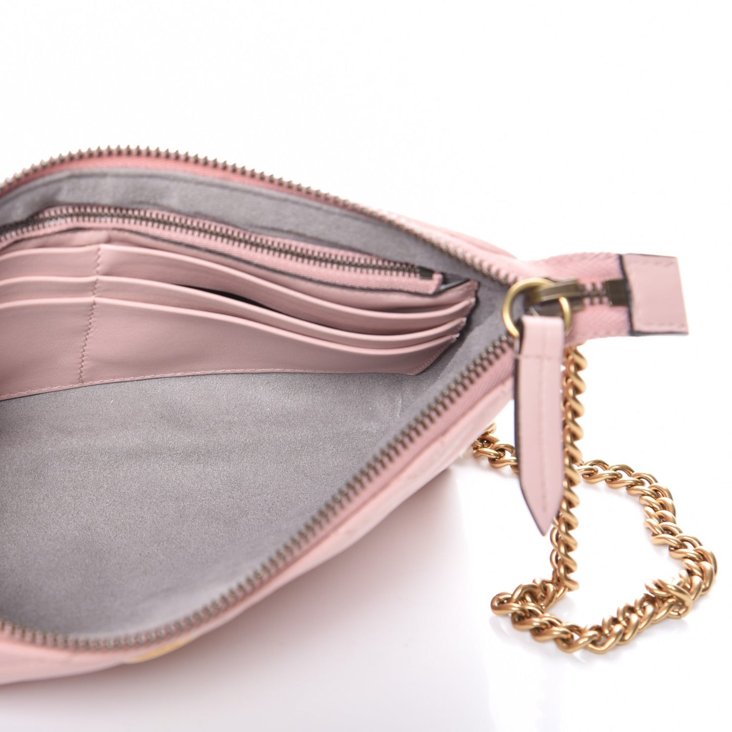 Calfskin Matelasse Mini GG Marmont Chain Bag Perfect Pink