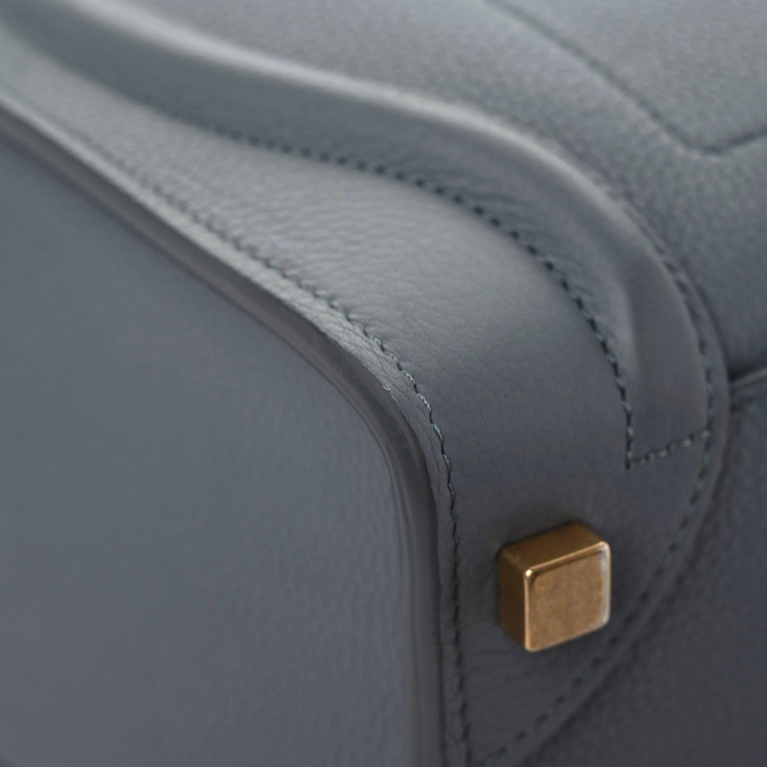 Celine Drummed Calfskin Micro Luggage Kohl 5 of 13