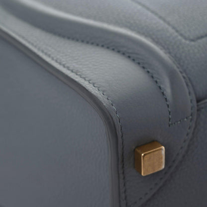 Celine Drummed Calfskin Micro Luggage Kohl 5 of 13