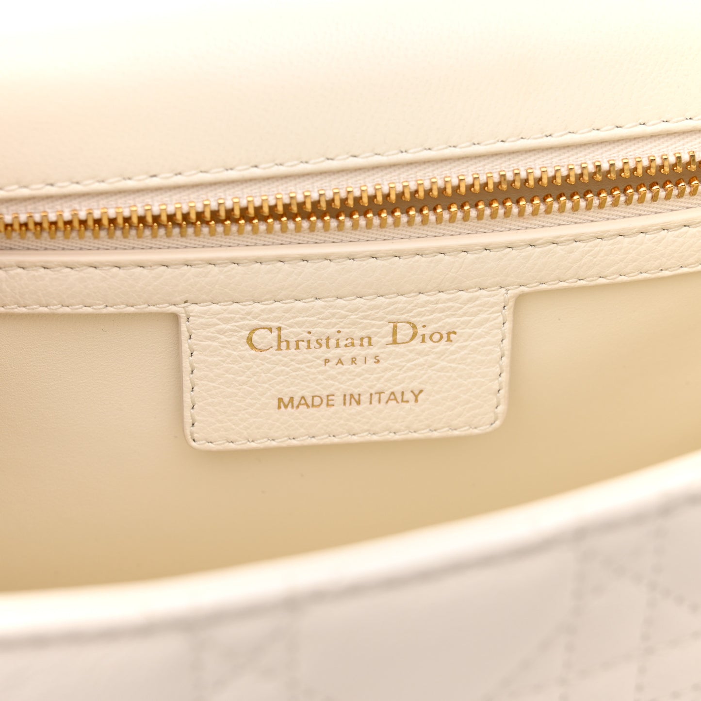 Grained Calfskin Cannage Large Caro Bag Latte