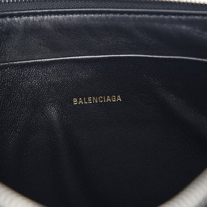 Balenciaga Calfskin Losange Monogram Ville Zip Pouch Black Grey 5 of 6