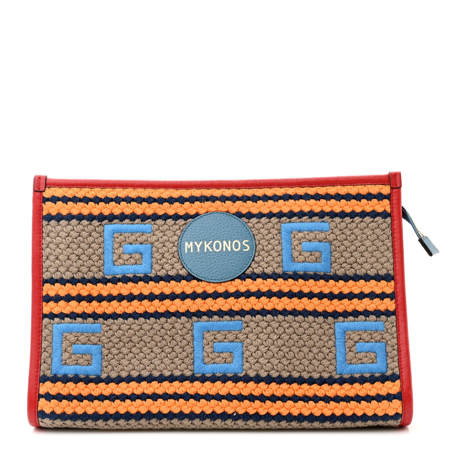 Fabric Embroidered Square G Mykonos Striped Case