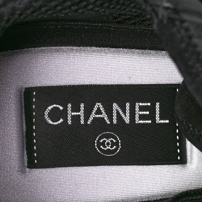 Chanel Nylon Suede Calfskin CC Sneakers 40 Black 7 of 9