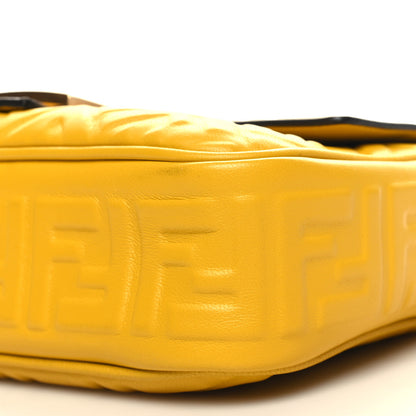 Fendi Nappa Small FF Embossed Midi Chain Baguette Mimosa 10 of 10