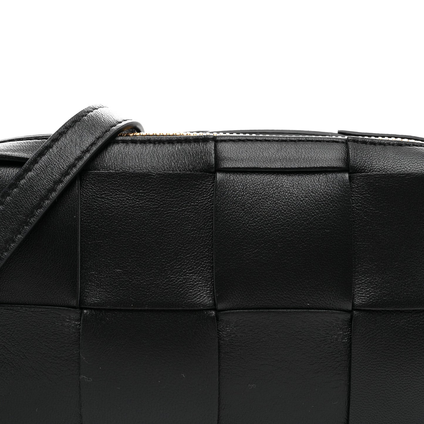 Lambskin Maxi Intreccio Cassette Phone Pouch Crossbody Bag Black