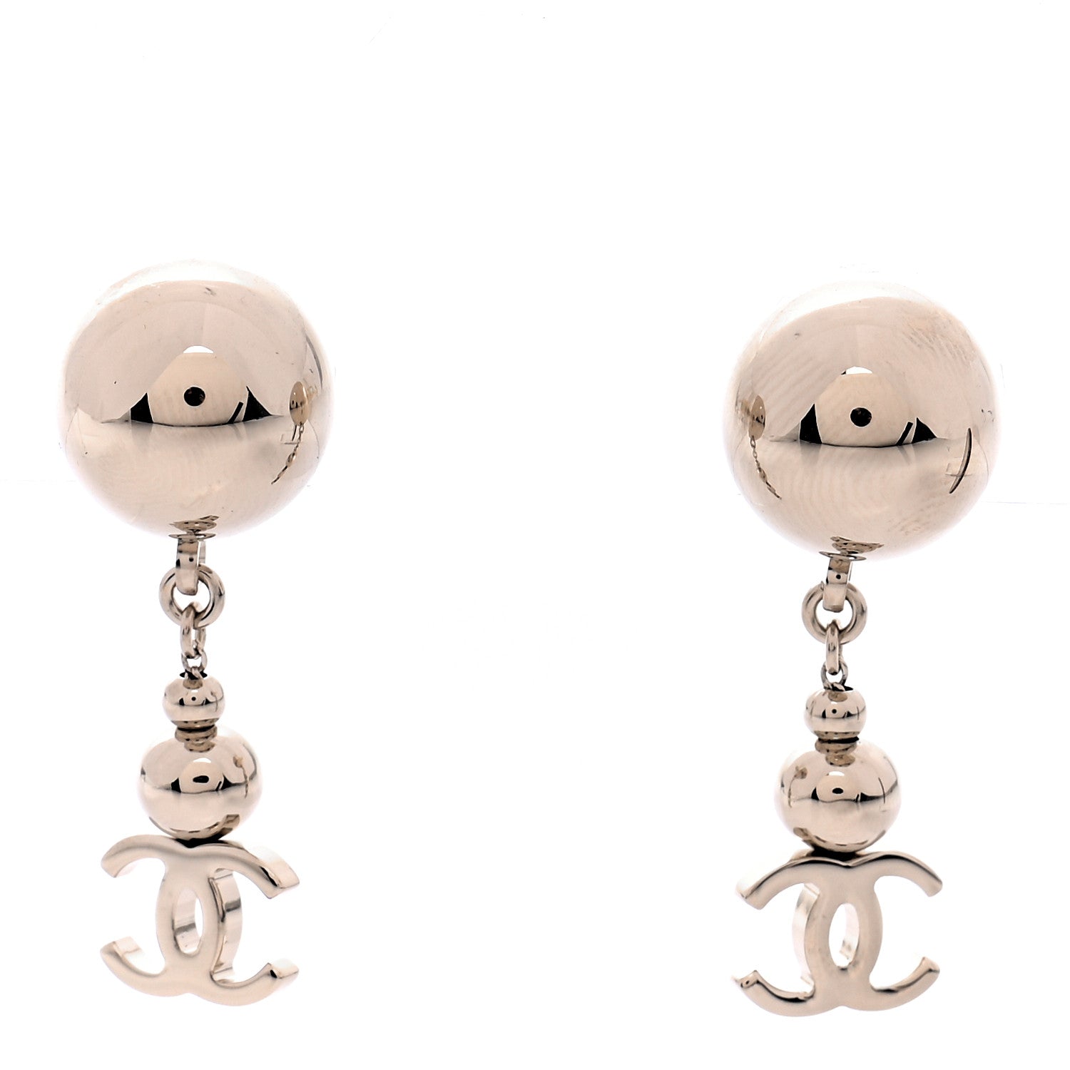 Chanel Metal CC Drop Earrings Gold 1 of 4