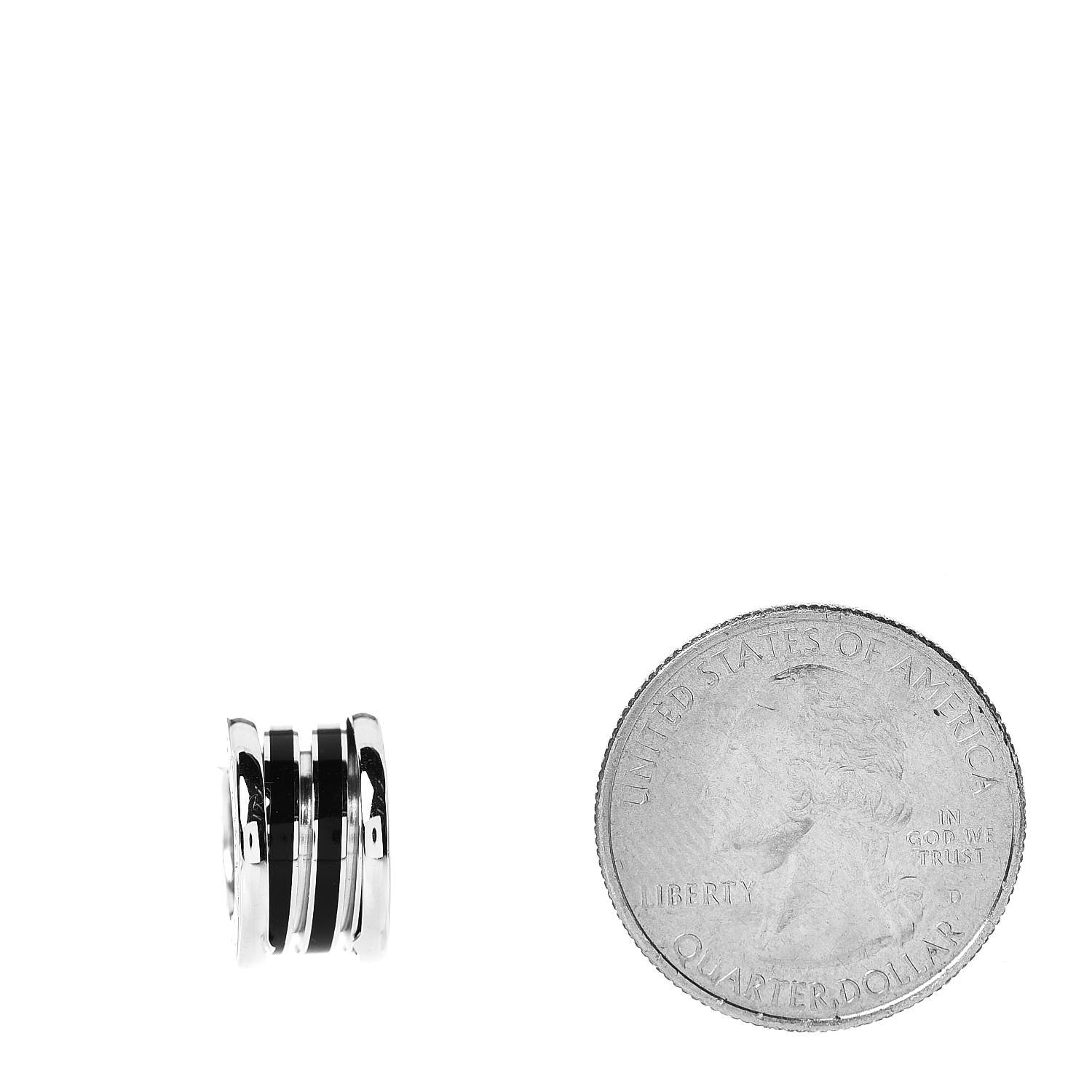 Bulgari 18K White Gold Black Enamel B.zero1 Pendant 2 of 5