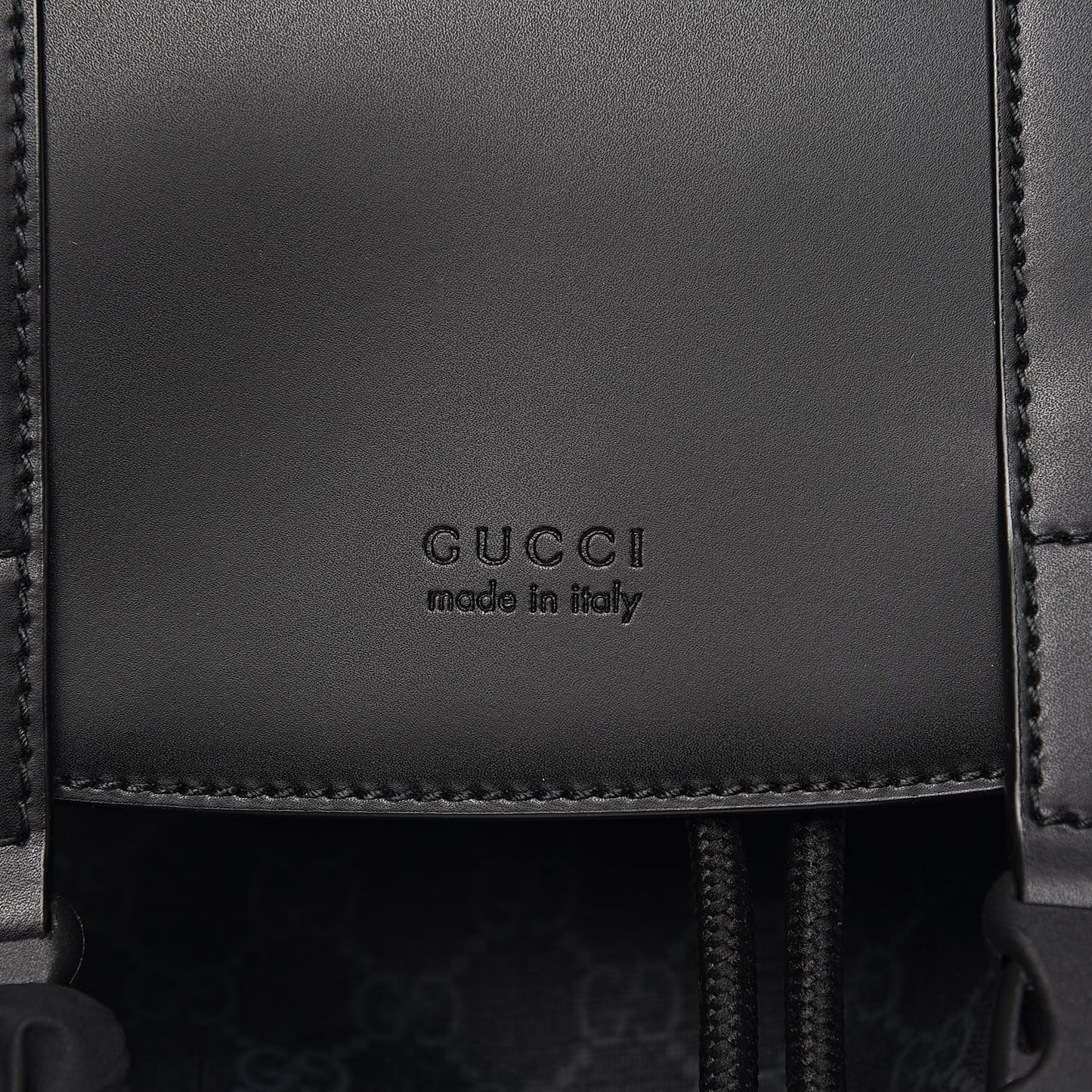 Soft GG Supreme Monogram Appia Calfskin Web Double Buckle Backpack Black