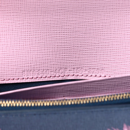 Fendi Vitello Elite Crystal Eye Monster Continental Wallet Cobalt Lavender Pink 7 of 8