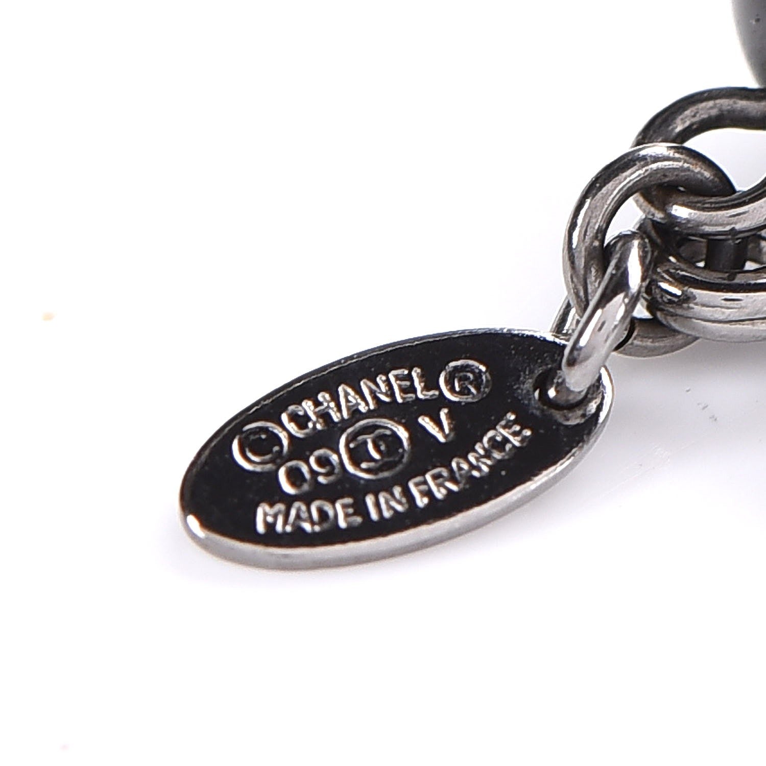 Chanel Ruthenium Beaded CC Long Necklace Black 4 of 7