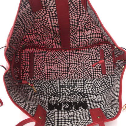 MCM Visetos Large Liz Reversible Shopper Tote Ruby Red 8 of 15