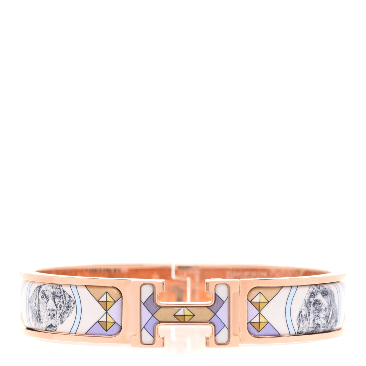 Enamel Narrow Colliers Et Chiens Clic Clac H Bracelet PM Lilas