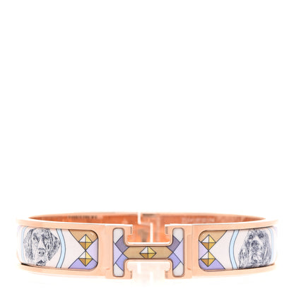 Hermes Enamel Narrow Colliers Et Chiens Clic Clac H Bracelet PM Lilas 1 of 6
