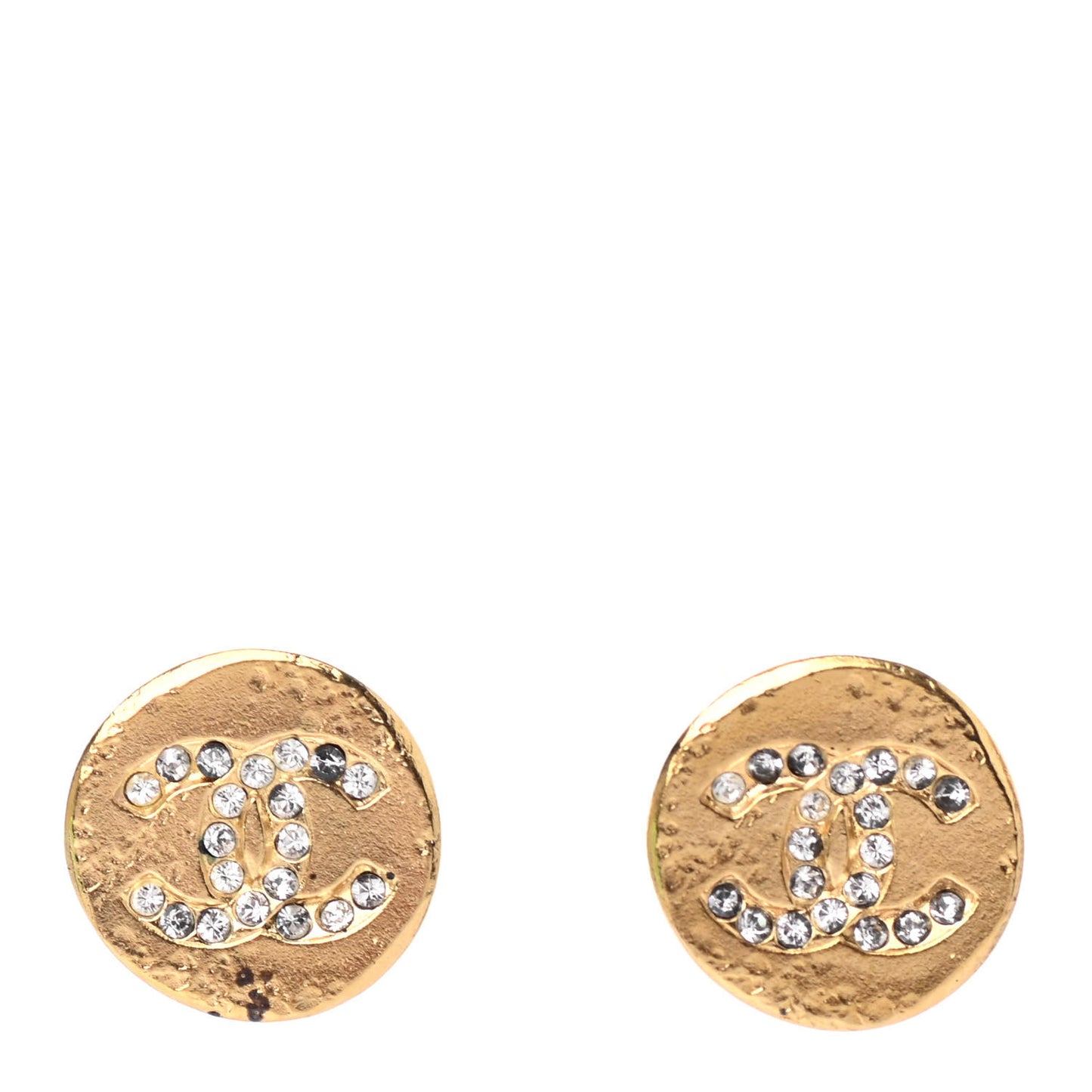 Crystal Papyrus Stud Earrings Gold
