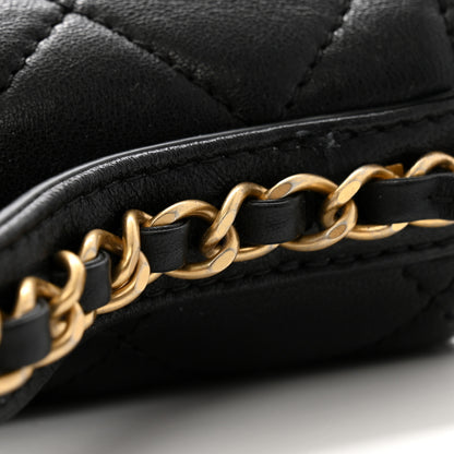 Chanel Lambskin Quilted Small Chain Infinity Top Handle Flap Black 12 of 12