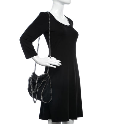 Stella McCartney Shaggy Deer Mini Falabella Fold Over Tote Black 2 of 6