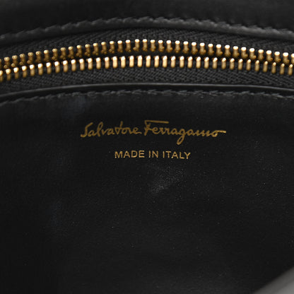 Salvatore Ferragamo Calfskin Quilted Gancini Flap Bag Black 6 of 11