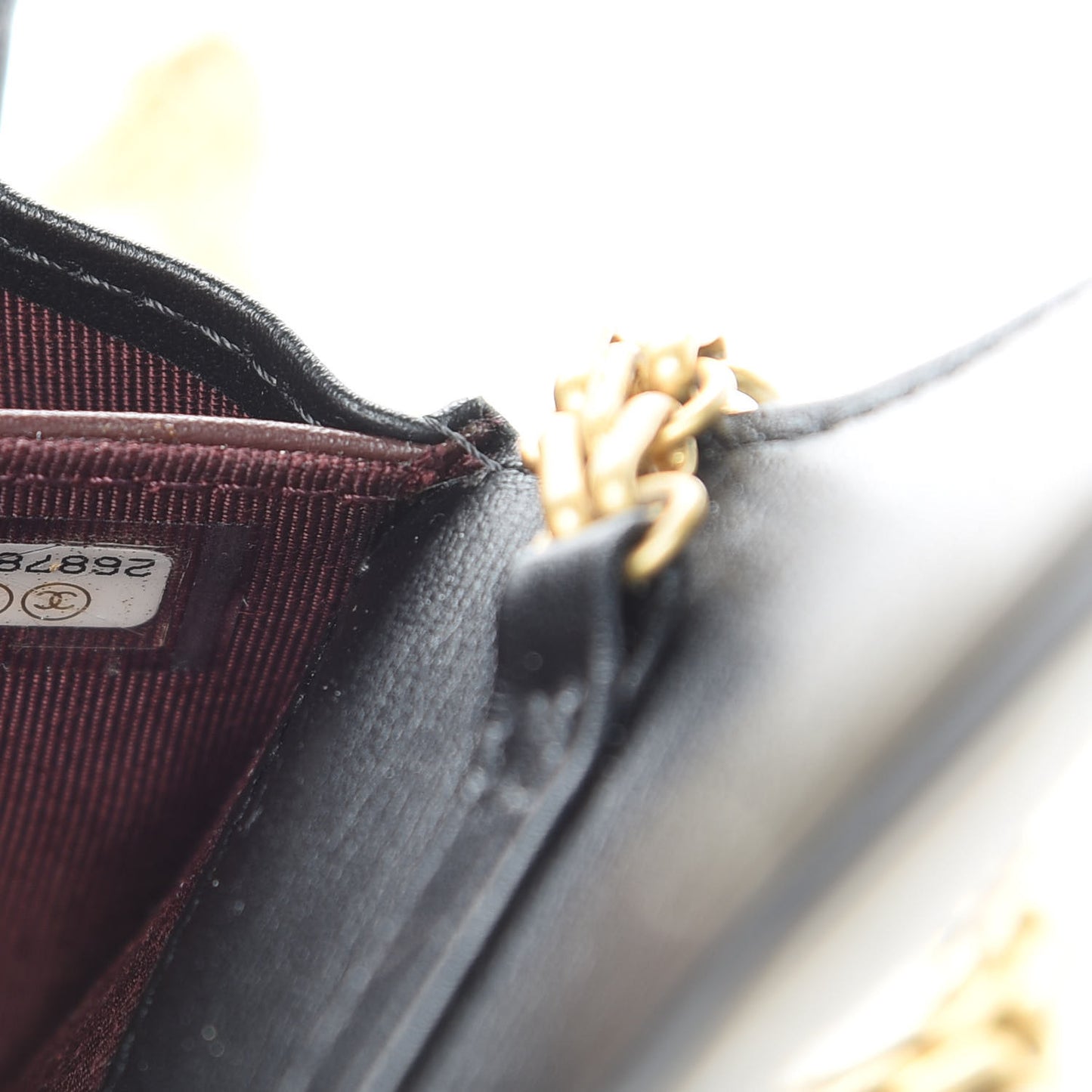 Aged Calfskin Quilted 2.55 Reissue Clutch With Chain Black