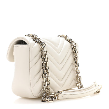 Gucci Lambskin Matelasse Small GG Marmont Shoulder Bag White 3 of 10