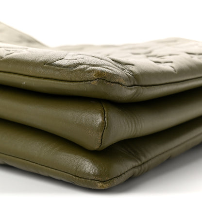 Louis Vuitton Lambskin Embossed Monogram Coussin MM Khaki 16 of 19