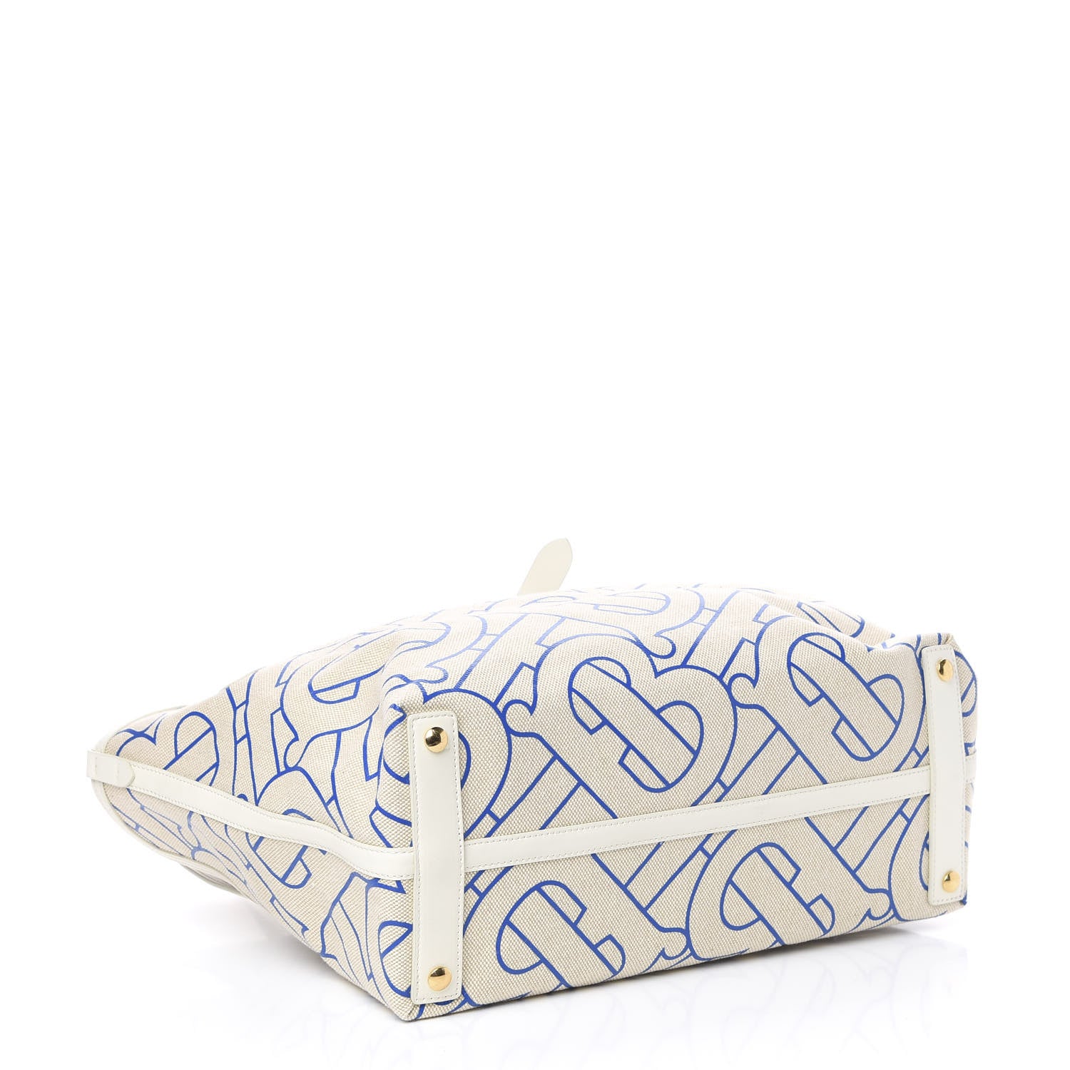 Burberry Cotton Canvas Monogram Medium Soft Belt Bag Natural Honey Blue 3 of 10