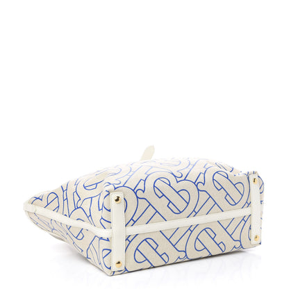 Burberry Cotton Canvas Monogram Medium Soft Belt Bag Natural Honey Blue 3 of 10