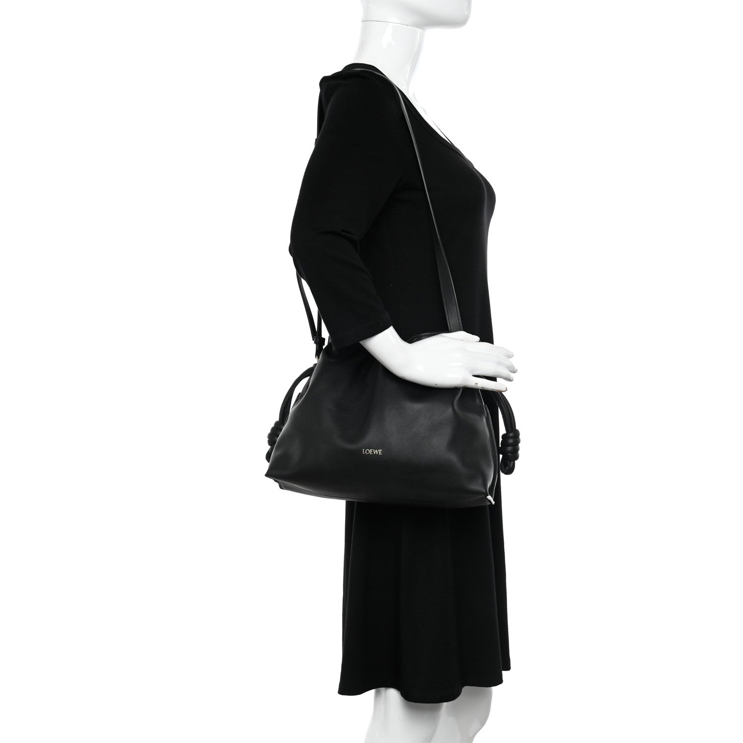 Loewe Nappa Flamenco Knot Clutch Black 2 of 9